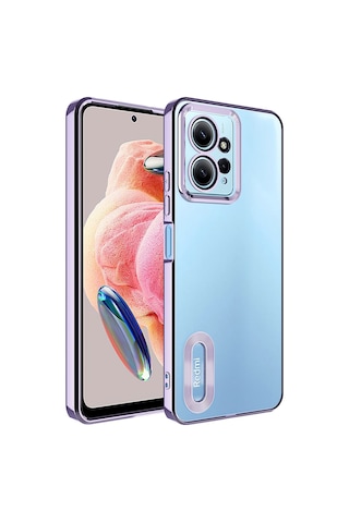 Zore Redmi Note 12 4g Kılıf Kamera Korumalı Logo Gösteren Msra Omega Kapak - Lila Lila