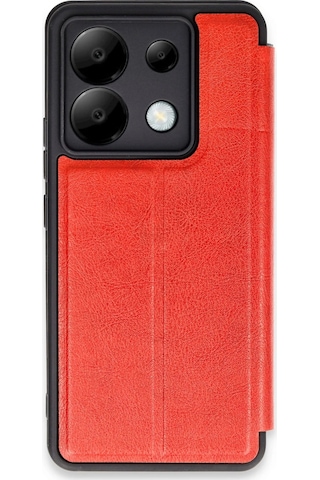 Newface Xiaomi Redmi Note 13 Pro 5g Kılıf Flip Cover Semeglbl - 23 - Kırmızı