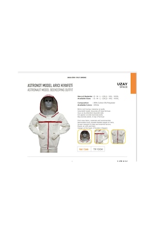 Dateks Arici Elbisesi Astronot Model 4 Cep 3 Fermuar Xl