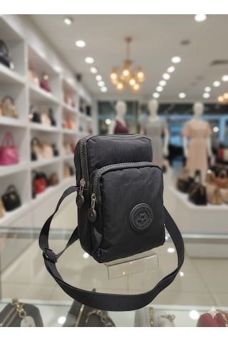 Newish Polo Kadın Krinkıl Ayarlanabilir Askılı Postacı Omuz Çantası Gri