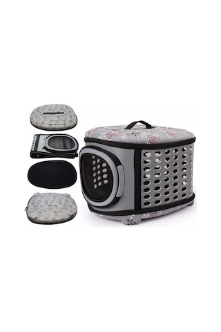 Dm Cbtx Eva Katlanır Taşınabilir Pet Tote Çantası - Evcil Hayvan Taşıma Çantası Bej