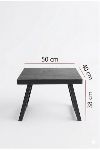 Portatif 40x50 Katlanabilir Piknik & Kamp Masası Sehpası Yükseklik 38cm Siyah