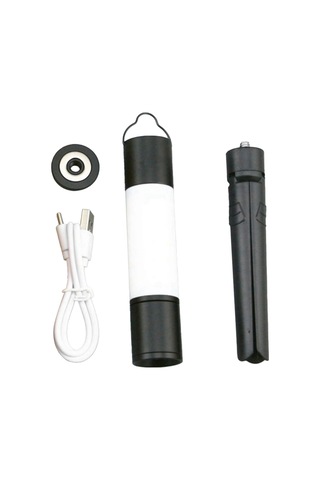 Açık Hava Kamp Led Teleskopik El Feneri Tripod Somunları İle, A Siyah