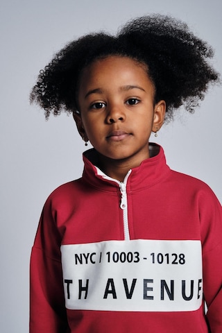 Dik Yaka Sweat Denim Pantolon Takım Kırmızı