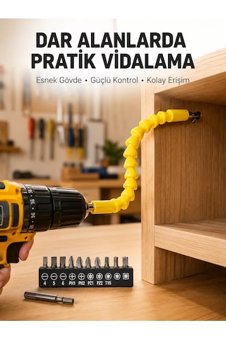 12 Parça Akrobat Bits Seti Çok Amaçlı Vidalama Dayanıklı Çelik Yeni Nesil