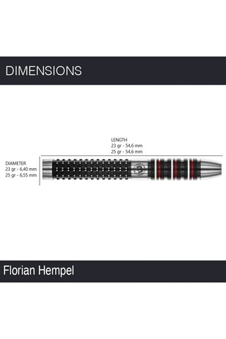 Winmau Florian Hempel %90 Tungsten Çelik Uçlu Dart Oku