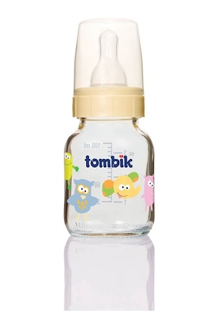 Tombik Cam Biberon 100 Ml Şaşkın Hayvan-Ekru