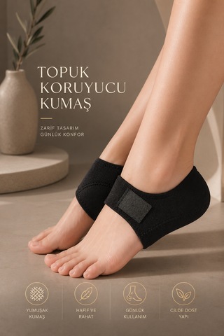 Darbe Emici Topuk Koruyucu Kumaş Topuk Çorabı Topukluk Tabanlık. Lateksli Topukluk 1 Çift
