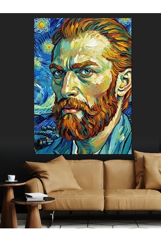 Ünlü Ressam Van Gogh Portresi Dekoratif Kanvas - Mdf Ahşap Tablo