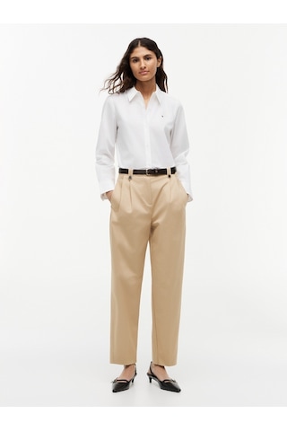 Tommy Hilfiger Ess Poplın Regular Shırt Kadın Beyaz Gömlek - Ww0ww47169