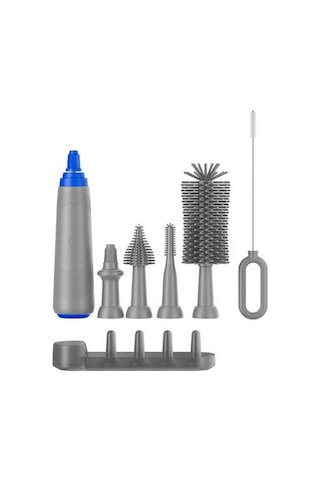 Didadodo Mufunye Otomatik Şişe Fırçası Seti - Yeniden Şarj Edilebilir, Su Geçirmez, 7'li Fırça Uçlu Bebek Şişesi Temizleyici 112 Karakter, Küçük Bebekler İçin Uygun