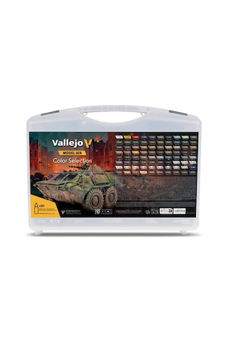 Vallejo 71171 80x18 Ml. Model Air Boya Ve Saklama Çantası, Model Air Serisi Model Boyası Seti Renkli