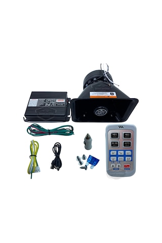 Profesyonel Polis Sireni Uzaktan Kumandalı Güçlü Siren Kablosuz Wireless Kontrol Korna Megafonlu Mikrofonlu Metal 200w 12v As920 00 Şüscaroto Aksesuar