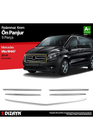 S-Dizayn  Mercedes Vito W447 Krom Ön Panjur Dar Model 5 Prç. 2014-2020