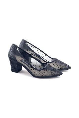 Seç Kundura Seç 729 Taşli Tül Detayli Stiletto Siyah