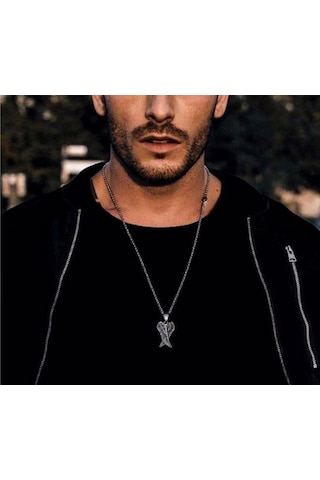 Herşey Nota Gotik Vintage Çift Melek Kanatları Paslanmaz Çelik Kolye
