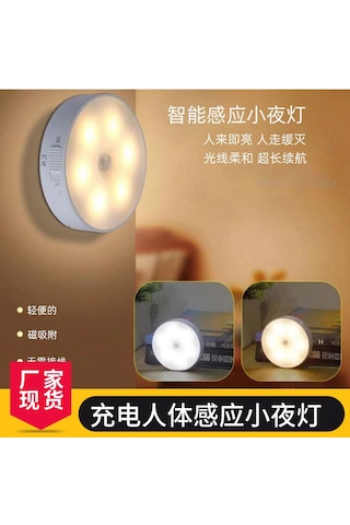 Ximistore9 Usb Şarjlı Led Kişi Algılama Lambası - Yatak Odası, Dolap Için Işık Kontrol Akıllı Gece Lambası Beyaz Işık, Pp Malzeme Diğer