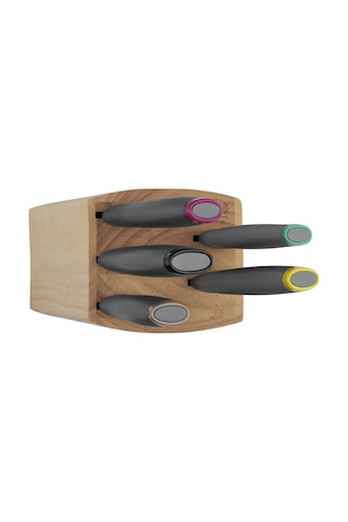 Tefal Fresh Kitchen Ahşap Blok & 5 Parça Bıçak Seti 001 Siyah