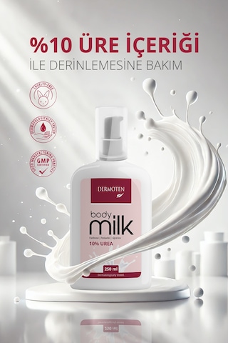Vücut Sütü %10 Üre, Gliserin Ve Panthenol İçeren Yoğun Nemlendirici Vücut Losyonu 250 Ml