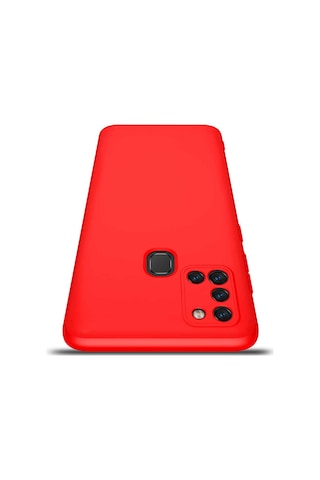Galaxy A21s Kılıf Zore Ays Kapak Siyah-Kırmızı