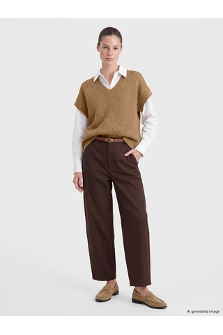 Lcw Everyday Kahverengi Oversize Kadın Triko Süveter