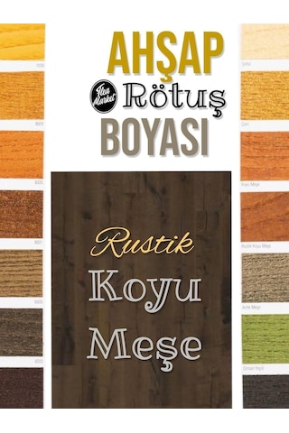 Flea Market Ahşap Rötuş Boyası - Rustik Meşe - 25ml, Fırçalı Cam Şişede Mobilya Masa Sehpa Çizik Onarıcı Wo
