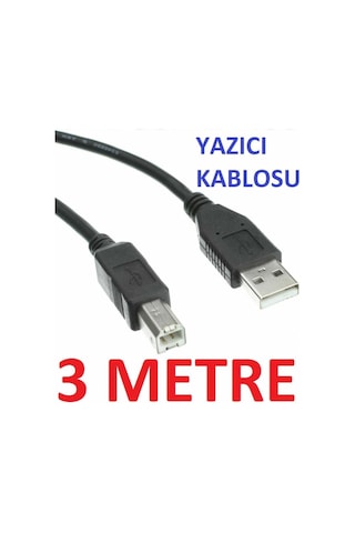 Yazici Kablosu Ara Printer Usb 2.0 3 Metre Uzun Bağlanti 4912A Yazici Kablosu Ara Printer Usb 2.0 3 Metre Uzun Bağlanti 4912A