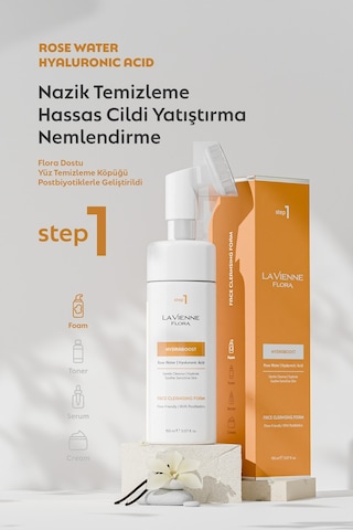 Hydraboost, Kuru/hassas Ciltler İçin Yüz Temizleme Köpüğü - Gül Suyu, Hyaluronik Asit Ve Postbiyotik - 802848593