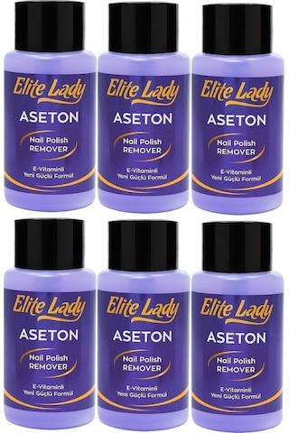 Elite Lady E Vitaminli Tırnak Güçlendirici Aseton 6 x 200 ML