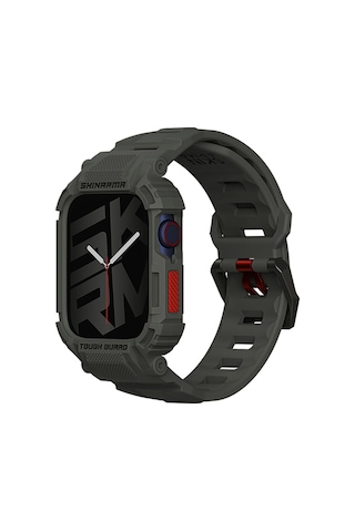 Watch 7 45mm Uyumlu 2in1 Tpu Kasa Koruyuculu Silikon Kordon Skinarma Mecha Yeşil Yeşil