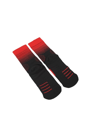 Skycity Erkekler İçin Profesyonel Spor Çorabı - Ter Emici, Kayma Engellli, Yumuşak Yastık Ve Ayak Bileği Desteği - Basketbol, Koşu, Bisiklet İçin Orta Boy Siyah-kırmızı 2 Adet Siyah Ve Kırmızı