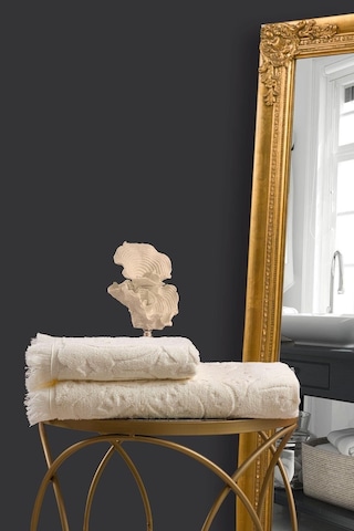 Varol Jacquard %100 Pamuk El Havlusu 50x90cm Krem-50x90cm Krem