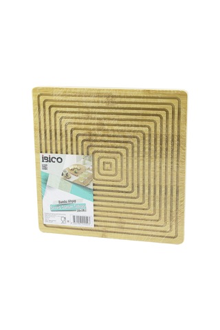 Bambu Servis Ve Sunum Tahtası 28x28 Cm Çift Taraflı Sarı