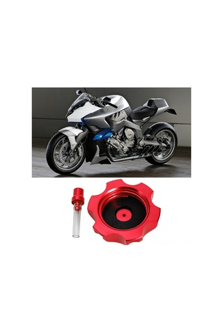 Konesam Motosiklet Alüminyum Yakıt Tankı Kapağı Cnc Uçaklı 51-54mm, Hava Geçirici Vanalı, Dayanıklı, Kolay Kurulum Kırmızı