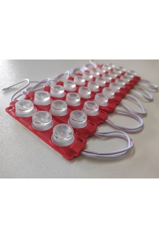 Replax Carub Camlı Parmak Led Lamba Kırmızı 12 Volt Su Geçirmez 10'lu 3m