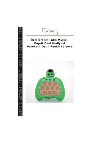 Özel Üretim Işıklı Müzikli Pop-it Okul Hediyesi Hareketli Oyun Renkli Eğlence