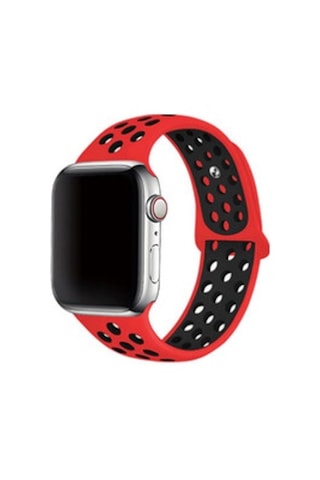 Apple Watch Uyumlu Ultra 49mm Kordon Krd-02 Silikon Strap Kayış - Kırmızı