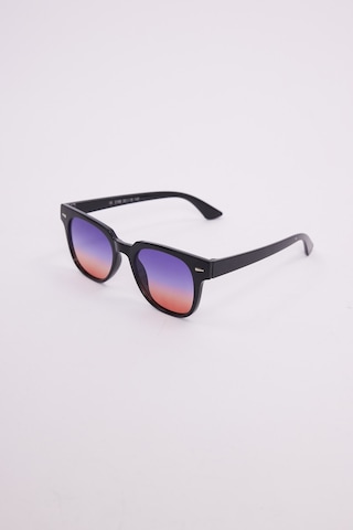 Unisex Oval Siyah Çerçeve Uv 400 Korumalı Renkli Cam Güneş Gözlüğü-51239 Çok Renkli