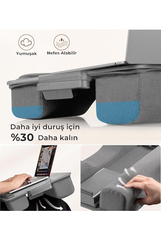 Bix Saiji Gx3 Taşınabilir Laptop Standı 17 İnç Laptop Telefon Uyumlu Katlanabilir Hafif Ergonomik Tasarım Gri Gri