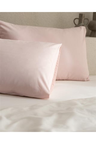 Madame Coco Manon %100 Pamuk Ranforce Düz 2'li Yastık Kılıfı Seti - Açık Pudra Çok Renkli