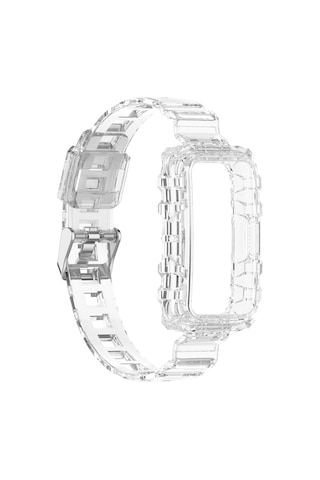 Huawei Band 7 İçin Tek Parçalı Saydam Silikon Saat Lastiği Saydam