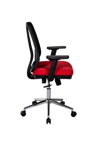Ofisbazaar Up Fileli Çalışma Koltuğu Ergonomik Şef Ve Toplantı Koltuğu Siyah Fileli / Kırmızı Kırmızı