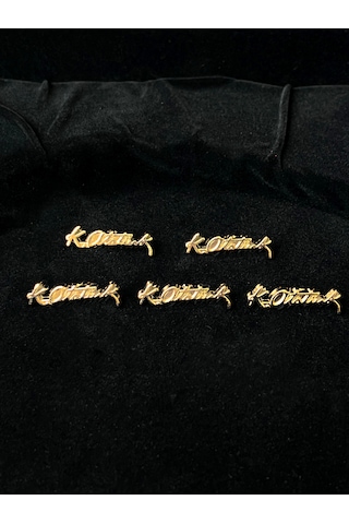 Atatürk İmzalı Yaka Rozeti Gold 5'li Altın