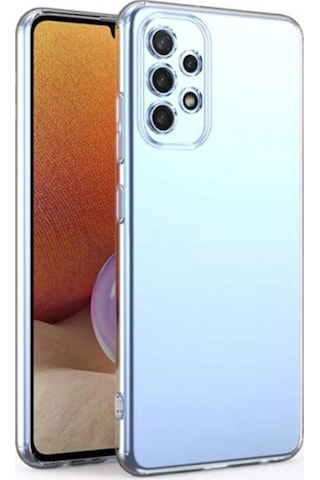 Samsung Uyumlu Galaxy A32 Kılıf Lüx Şeffaf Silikon Düz Renkli,