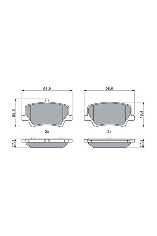 Volvo Xc40 1.5 T3 2019-2022 Bosch Arka Balata B3154t2-b3154t7