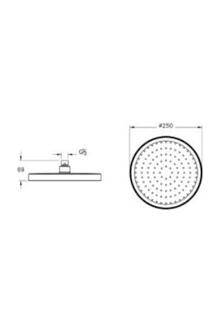 Artema Core Round A4591239 Duş Başlığı, Parlak Siyah Diğer