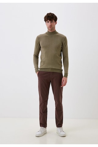 Erkek Yarım Balıkçı Boğazlı Triko Olive Slim Fit Pamuklu Sık Örme Kazak Ncs Jeans 3005-olive Yeşil