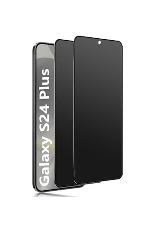 Galaxy S24 Plus İçin Privacy Temperli Cam 2 Adet - Yanlardan Siyah Görünüm, Kavisli Kenar, Parmak İzi Azaltıcı, Ultra İnce 0.3mm, Hassas Kesim