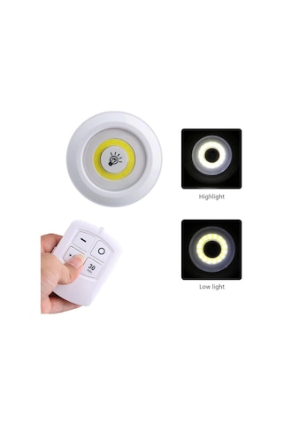 Uzaktan Kumandalı Yapışkanlı Led Spot Lamba 5365 Çok Renkli