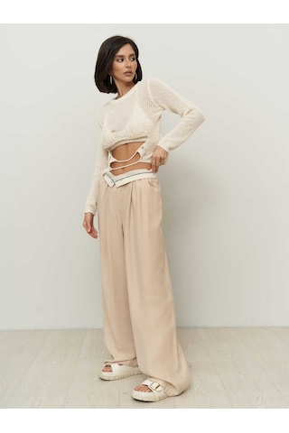 Mai Collection Mai Studios Co. Bohemai Tessa Tencel Bej Palazzo Pantolon Bej